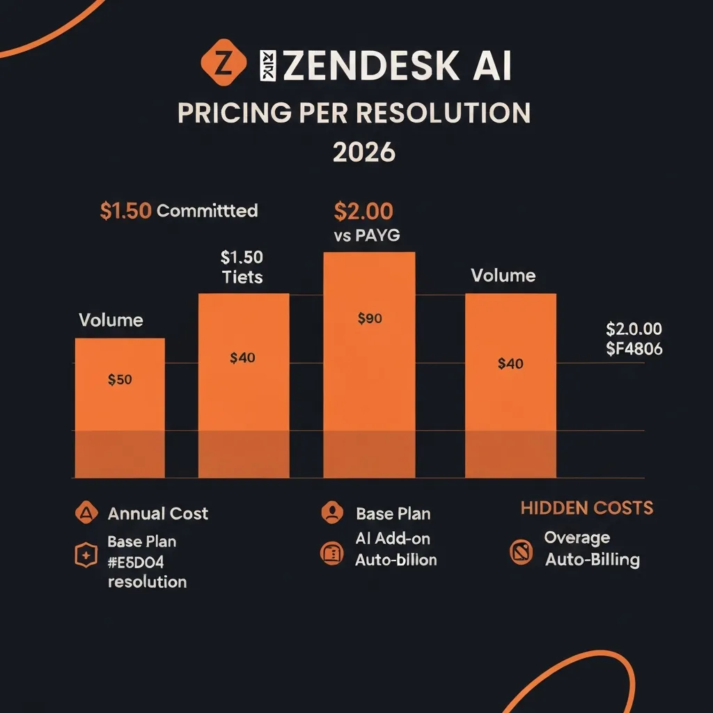 Zendesk AI per-resolution pricing breakdown 2026